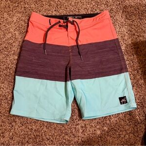 O'Neill Men's Swim Shorts - Coral, Gray, Aqua